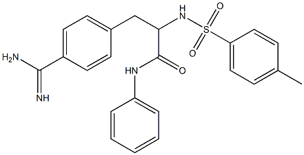4-[2-(4-メチルフェニルスルホニルアミノ)-3-オキソ-3-(フェニルアミノ)プロピル]ベンズアミジン 化学構造式