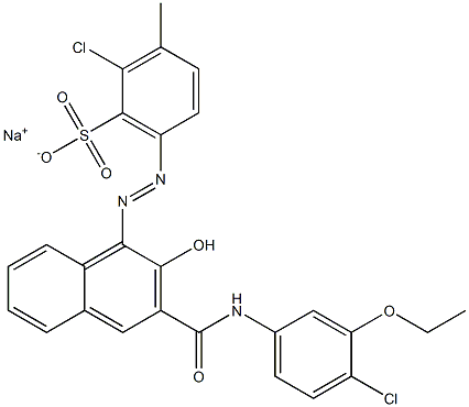 2-Chloro-3-methyl-6-[[3-[[(4-chloro-3-ethoxyphenyl)amino]carbonyl]-2-hydroxy-1-naphtyl]azo]benzenesulfonic acid sodium salt Structure