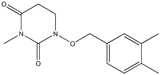 5,6-ジヒドロ-1-(3,4-ジメチルベンジルオキシ)-3-メチル-2,4(1H,3H)-ピリミジンジオン 化学構造式