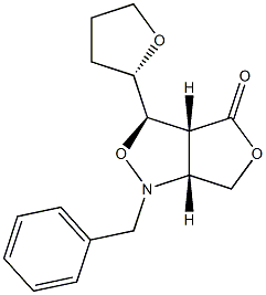 [3R,3aR,6aR]-3-[[(S)-テトラヒドロフラン]-2-イル]テトラヒドロ-1-ベンジル-1H,4H-フロ[3,4-c]イソオキサゾール-4-オン 化学構造式