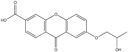 7-(2-ヒドロキシプロポキシ)-9-オキソ-9H-キサンテン-3-カルボン酸 化学構造式