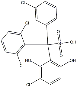 (3-Chlorophenyl)(2,6-dichlorophenyl)(3-chloro-2,6-dihydroxyphenyl)methanesulfonic acid Structure