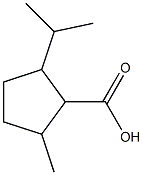 2-メチル-5-(1-メチルエチル)シクロペンタン-1-カルボン酸 化学構造式