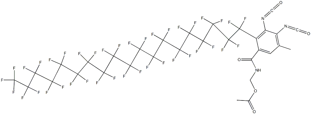 N-(Acetyloxymethyl)-2-(nonatriacontafluorononadecyl)-3,4-diisocyanato-5-methylbenzamide Struktur