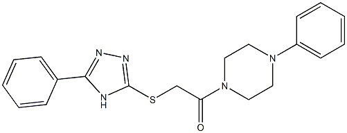 2-[[5-Phenyl-4H-1,2,4-triazol-3-yl]thio]-1-(4-phenylpiperazino)ethanone Structure