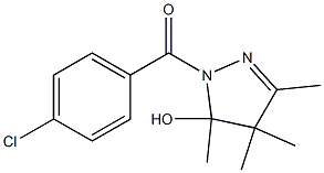 1-(4-Chlorobenzoyl)-3,4,4,5-tetramethyl-1H-pyrazol-5-ol,,结构式