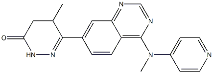4,5-ジヒドロ-5-メチル-6-[4-(4-ピリジルメチルアミノ)キナゾリン-7-イル]ピリダジン-3(2H)-オン 化学構造式