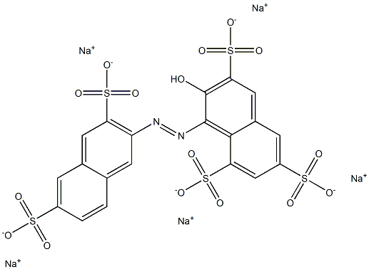 2-Hydroxy[1,2'-azobisnaphthalene]-3,3',6,6',8-pentasulfonic acid pentasodium salt Structure