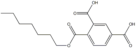 1,2,4-ベンゼントリカルボン酸二水素1-ヘプチル 化学構造式