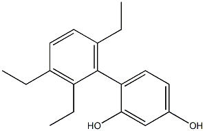4-(2,3,6-トリエチルフェニル)ベンゼン-1,3-ジオール 化学構造式