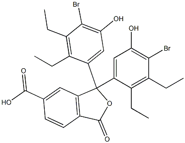 1,1-Bis(4-bromo-2,3-diethyl-5-hydroxyphenyl)-1,3-dihydro-3-oxoisobenzofuran-6-carboxylic acid,,结构式