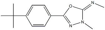 2-メチルイミノ-3-メチル-5-[4-(1,1-ジメチルエチル)フェニル]-2,3-ジヒドロ-1,3,4-オキサジアゾール 化学構造式