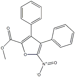 3,4-ジフェニル-5-ニトロ-2-フランカルボン酸メチル 化学構造式