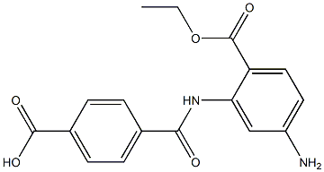 4-[[[2-(Ethoxycarbonyl)-5-aminophenyl]amino]carbonyl]benzoic acid Structure