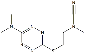 6-[[2-(メチルシアノアミノ)エチル]チオ]-N,N-ジメチル-1,2,4,5-テトラジン-3-アミン 化学構造式