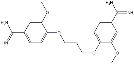 4,4'-(トリメチレンビスオキシ)ビス(3-メトキシベンズアミジン) 化学構造式