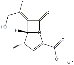 (4S,5R)-6-[(E)-1-(Hydroxymethyl)ethylidene]-4-methyl-7-oxo-1-azabicyclo[3.2.0]hept-2-ene-2-carboxylic acid sodium salt Structure
