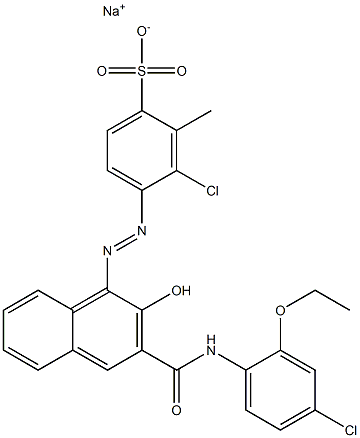 3-Chloro-2-methyl-4-[[3-[[(4-chloro-2-ethoxyphenyl)amino]carbonyl]-2-hydroxy-1-naphtyl]azo]benzenesulfonic acid sodium salt Structure