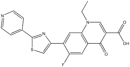 1,4-Dihydro-1-ethyl-4-oxo-6-fluoro-7-[2-(4-pyridyl)thiazol-4-yl]quinoline-3-carboxylic acid Structure