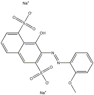 4-ヒドロキシ-3-[(2-メトキシフェニル)アゾ]ナフタレン-2,5-ジスルホン酸二ナトリウム 化学構造式