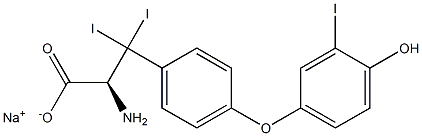 (S)-2-Amino-3-[4-(4-hydroxy-3-iodophenoxy)phenyl]-3,3-diiodopropanoic acid sodium salt 结构式