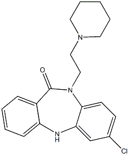 10,11-ジヒドロ-7-クロロ-10-(2-ピペリジノエチル)-5H-ジベンゾ[b,e][1,4]ジアゼピン-11-オン 化学構造式
