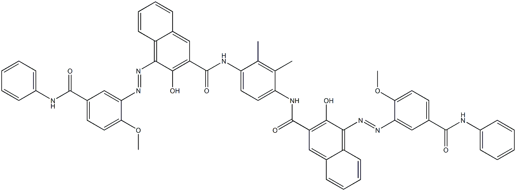 N,N'-(2,3-Dimethyl-1,4-phenylene)bis[4-[[2-methoxy-5-(phenylcarbamoyl)phenyl]azo]-3-hydroxy-2-naphthalenecarboxamide] Structure