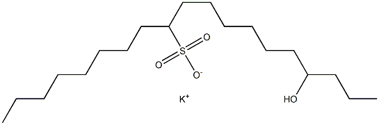 16-ヒドロキシノナデカン-9-スルホン酸カリウム 化学構造式