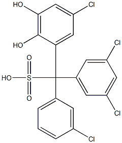 (3-Chlorophenyl)(3,5-dichlorophenyl)(5-chloro-2,3-dihydroxyphenyl)methanesulfonic acid Structure