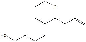 2-アリル-3-(4-ヒドロキシブチル)テトラヒドロ-2H-ピラン 化学構造式