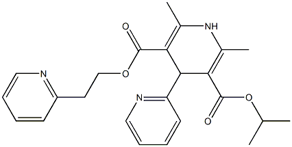 1,4-ジヒドロ-2,6-ジメチル-4-(2-ピリジル)ピリジン-3,5-ジカルボン酸3-イソプロピル5-[2-(2-ピリジル)エチル] 化学構造式