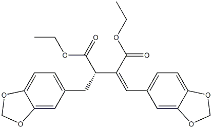 [S,(+)]-2-Piperonyl-3-piperonylidenesuccinic acid diethyl ester Structure