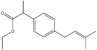 2-[4-(3-メチル-2-ブテニル)フェニル]プロピオン酸エチル 化学構造式