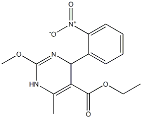 1,4-ジヒドロ-2-メトキシ-4-(2-ニトロフェニル)-6-メチルピリミジン-5-カルボン酸エチル 化学構造式
