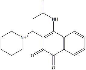 1-[[(4-(Isopropylamino)-1,2-dihydro-1,2-dioxonaphthalen)-3-yl]methyl]piperidinium Structure