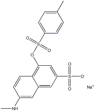 7-Methylamino-4-(4-methylphenylsulfonyloxy)naphthalene-2-sulfonic acid sodium salt Structure