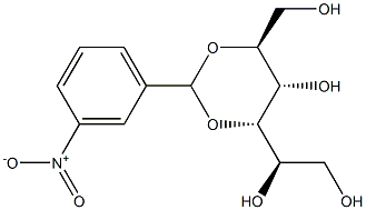 3-O,5-O-(3-ニトロベンジリデン)-L-グルシトール 化学構造式