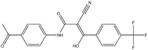 2-Cyano-3-hydroxy-3-[4-trifluoromethylphenyl]-N-[4-acetylphenyl]acrylamide Structure