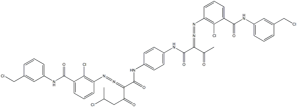 3,3'-[2-(1-Chloroethyl)-1,4-phenylenebis[iminocarbonyl(acetylmethylene)azo]]bis[N-[3-(chloromethyl)phenyl]-2-chlorobenzamide] Structure