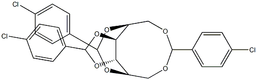 1-O,6-O:2-O,5-O:3-O,4-O-トリス(4-クロロベンジリデン)-L-グルシトール 化学構造式