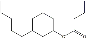 ブタン酸3-ペンチルシクロヘキシル 化学構造式