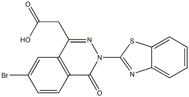 3-(2-Benzothiazolyl)-7-bromo-3,4-dihydro-4-oxophthalazine-1-acetic acid,,结构式