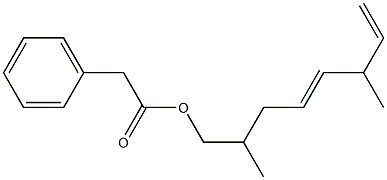 フェニル酢酸2,6-ジメチル-4,7-オクタジエニル 化学構造式