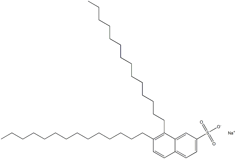 7,8-Ditetradecyl-2-naphthalenesulfonic acid sodium salt Structure