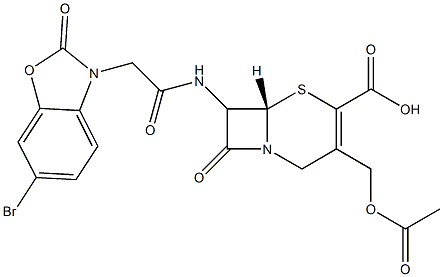 7-[[[(2,3-Dihydro-2-oxo-6-bromobenzoxazol)-3-yl]acetyl]amino]-3-(acetyloxymethyl)cepham-3-ene-4-carboxylic acid