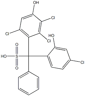 (4-Chloro-2-hydroxyphenyl)(2,3,6-trichloro-4-hydroxyphenyl)phenylmethanesulfonic acid,,结构式