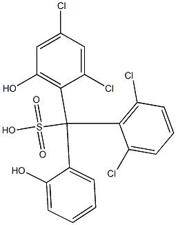 (2,6-Dichlorophenyl)(2,4-dichloro-6-hydroxyphenyl)(2-hydroxyphenyl)methanesulfonic acid,,结构式