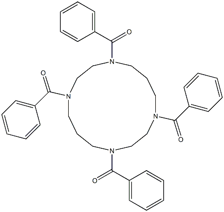 1,4,8,11-Tetrakis[benzoyl]-1,4,8,11-tetraazacyclotetradecane Struktur