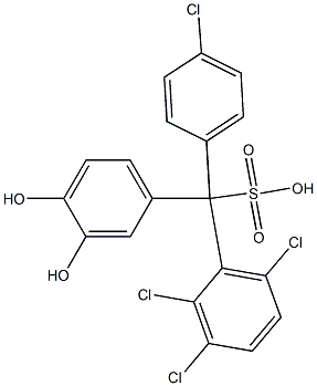 (4-Chlorophenyl)(2,3,6-trichlorophenyl)(3,4-dihydroxyphenyl)methanesulfonic acid Struktur