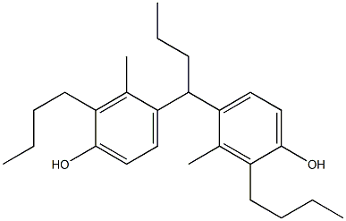 4,4'-Butylidenebis(2-butyl-3-methylphenol) Structure